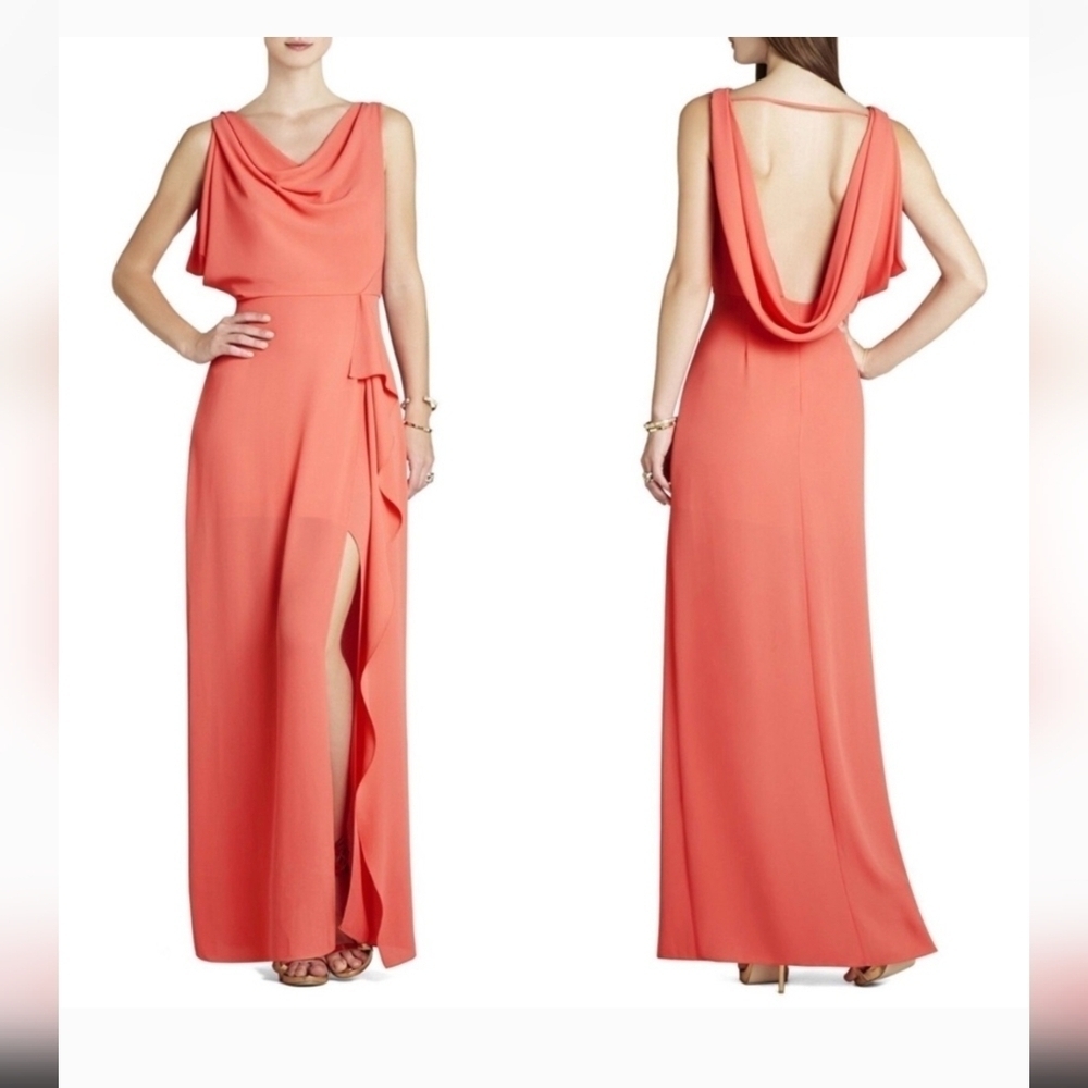 BCBGMAXAZRIA Woman's Sydney Cowl Neck Ambrosia Dress Size 4